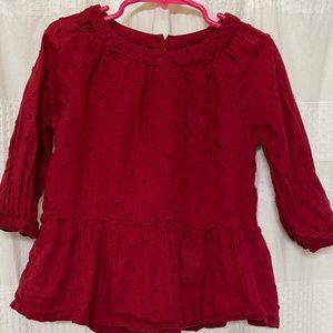 3 for $12 3/12  Valentine’s burgundy Swiss dot top